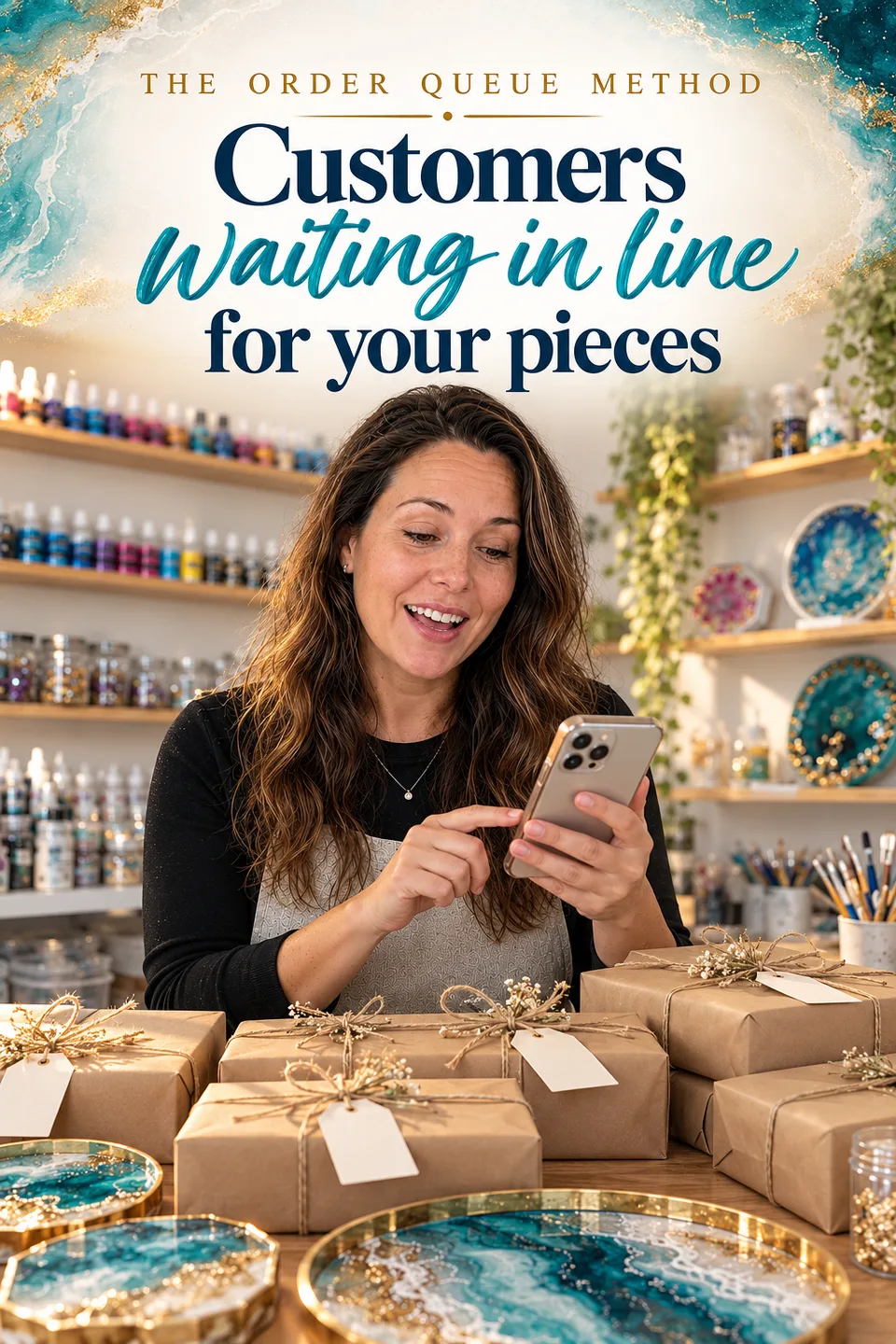 The Order Queue Method. Customers waiting in line for your pieces